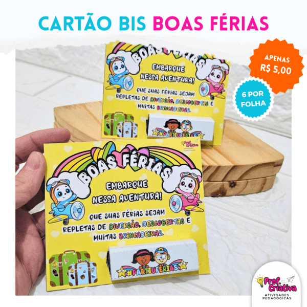 CARTÃO PARA BIS - BOAS FÉRIAS