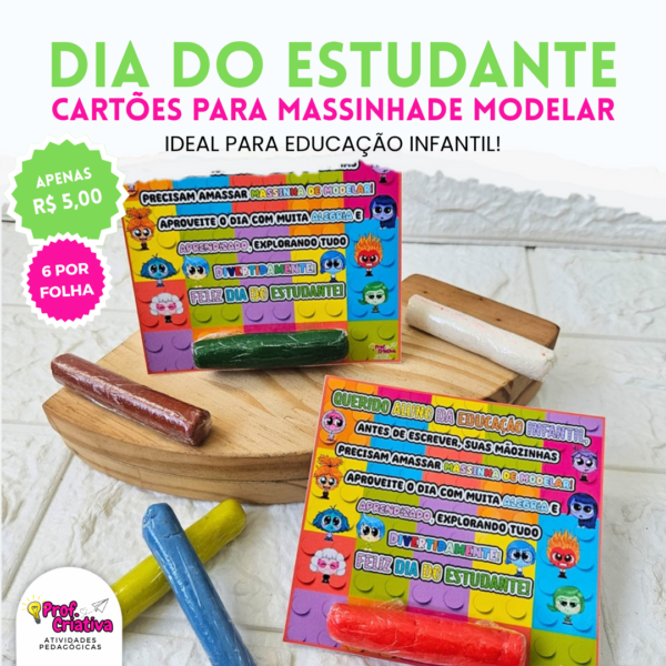 CARTÃO MASSINHA DE MODELAR - DIA DOS ESTUDANTES - Imagem 2