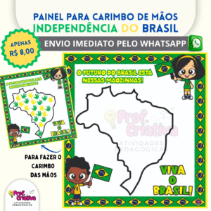 PAINEL CARIMBO DE MÃOS - VIVA O BRASIL