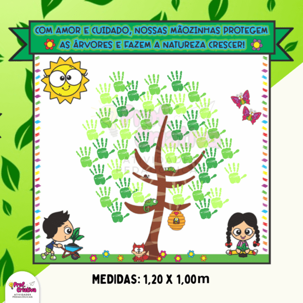 PAINEL CARIMBO DE MÃOS - DIA DA ÁRVORE - Imagem 2