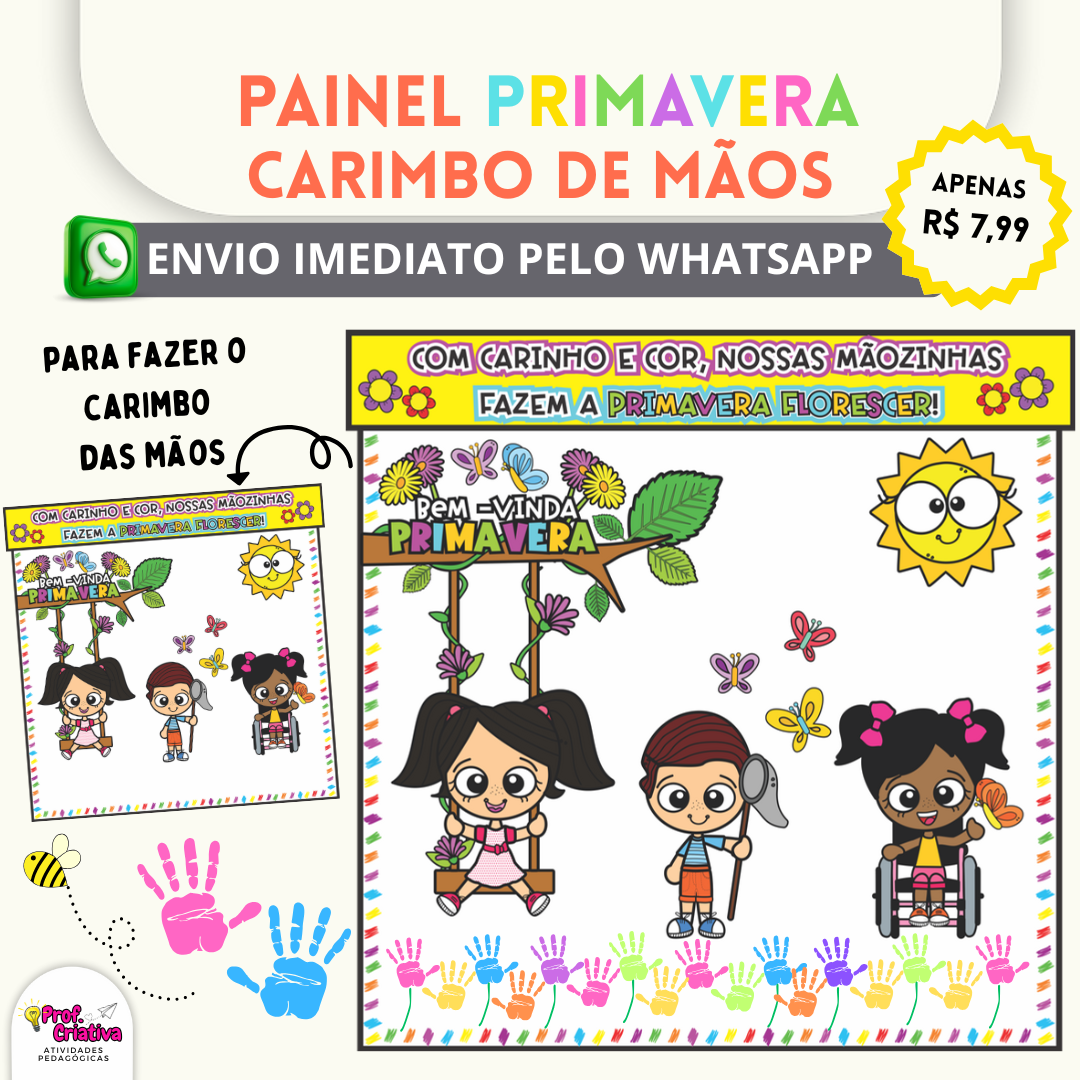 PAINEL CARIMBO DE MÃOS - PRIMAVERA