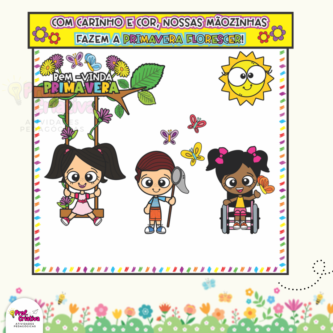 PAINEL CARIMBO DE MÃOS - PRIMAVERA - Imagem 2