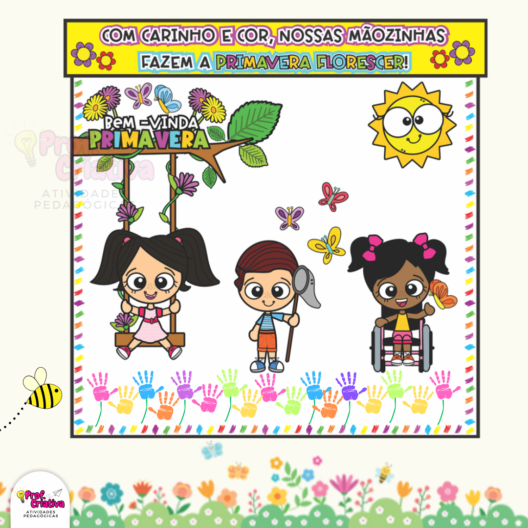 PAINEL CARIMBO DE MÃOS - PRIMAVERA - Imagem 3