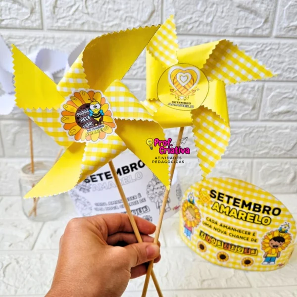 KIT CATA-VENTO E COROA - SETEMBRO AMARELO