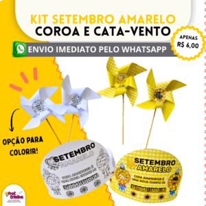 KIT CATA-VENTO E COROA - SETEMBRO AMARELO