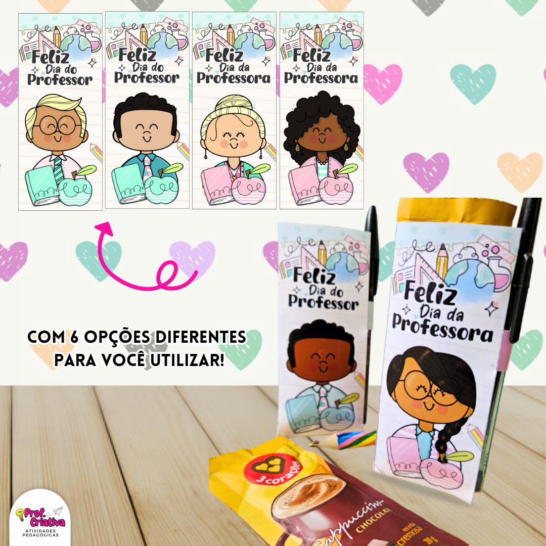 PORTA- SACHÊ DE CAFÉ E CANETA - DIA DOS PROFESSORES - Imagem 2