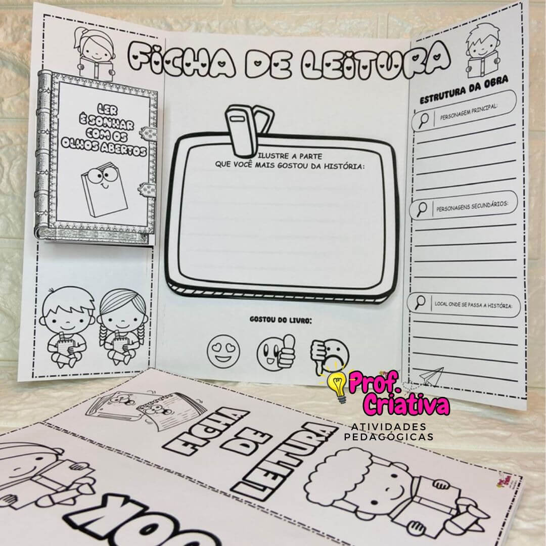 LAPBOOK - FICHA DE LEITURA - Prof. Criativa