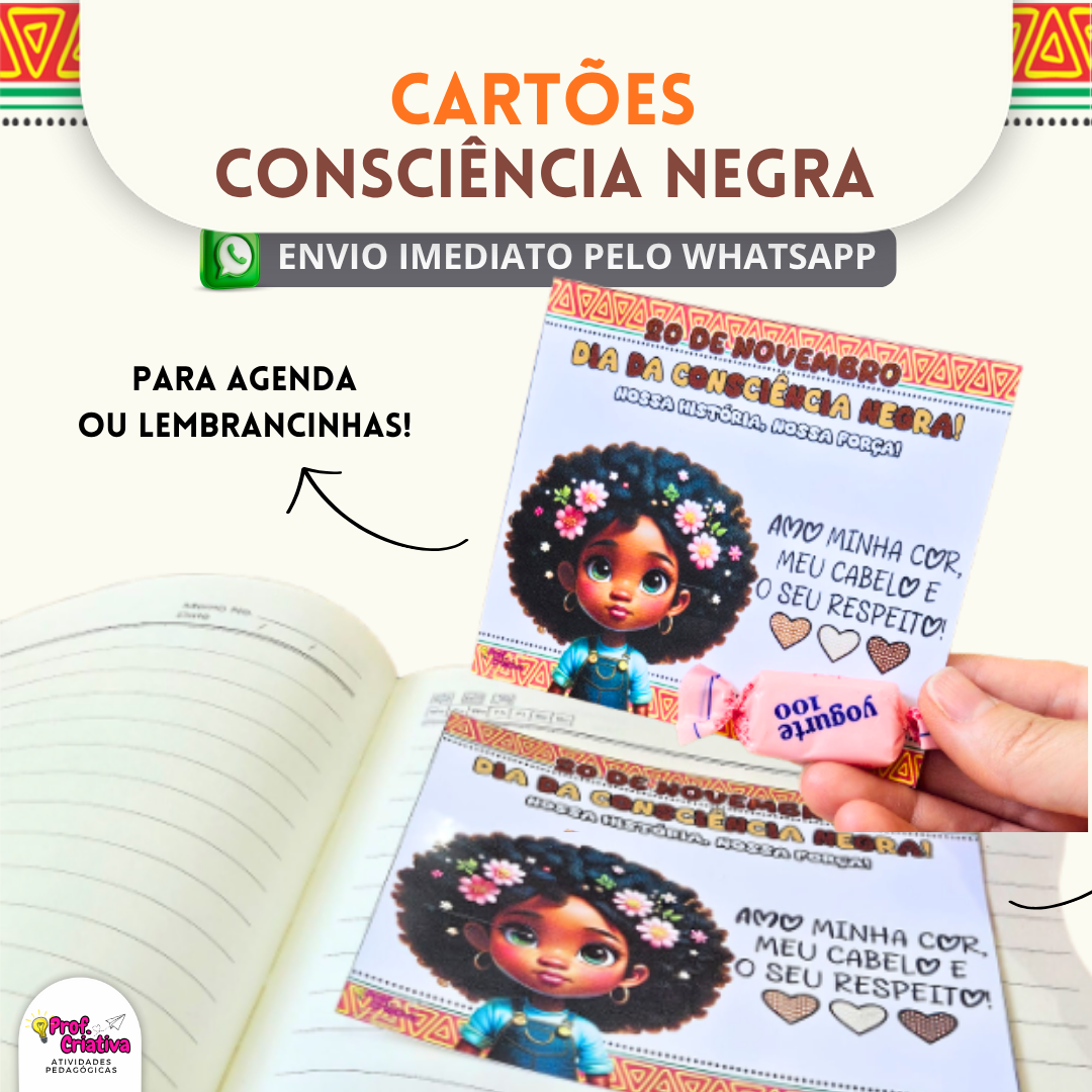 CARTÕES MENINA - DIA DA CONSCIÊNCIA NEGRA