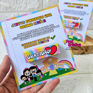 CARTÕES PARA BIS DE AGRADECIMENTO - REUNIÃO DE RESPONSÁVEIS