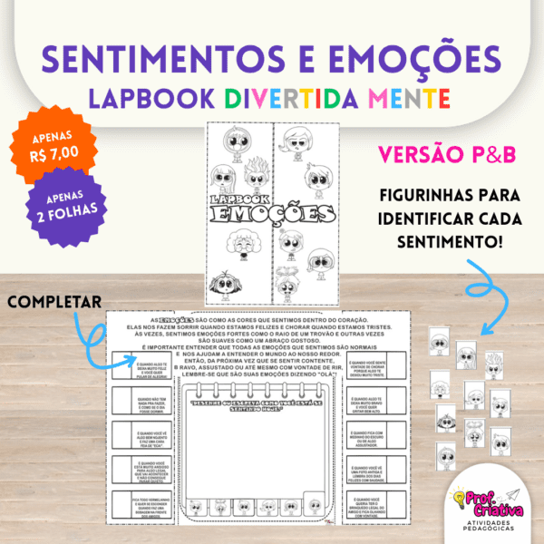 LAPBOOK SENTIMENTOS E EMOÇÕES - DIVERTIDA MENTE - Imagem 2