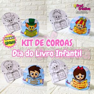 KIT DE COROAS - DIA NACIONAL DO LIVRO INFANTIL