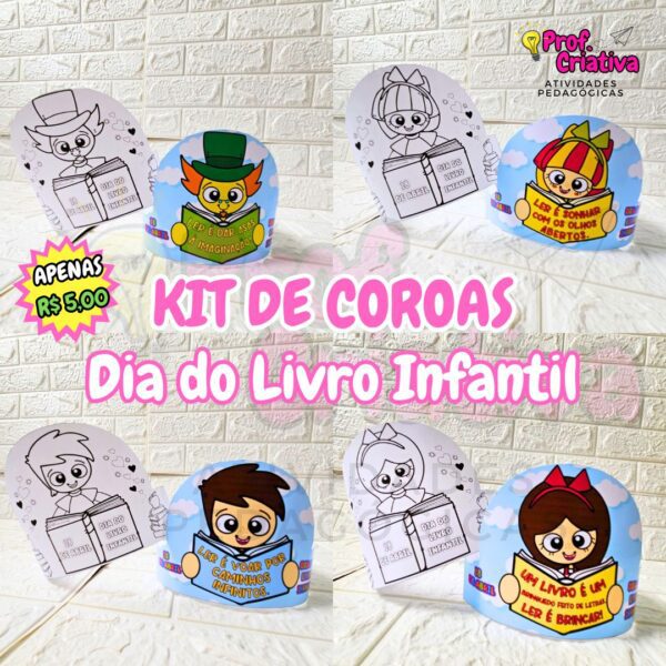 KIT DE COROAS - DIA NACIONAL DO LIVRO INFANTIL