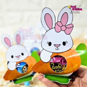PORTA-BOMBOM DE PÁSCOA - COELHINHOS