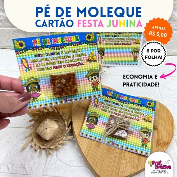 CARTÃO PÉ DE MOLEQUE - FESTA JUNINA