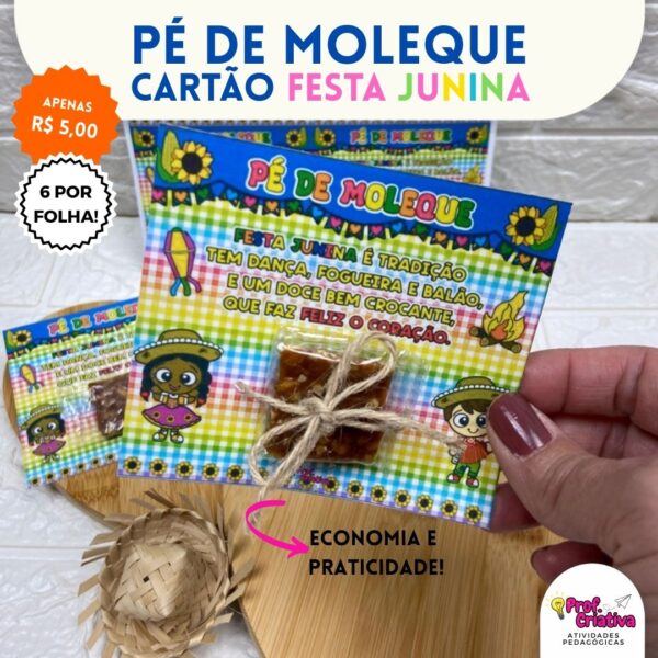CARTÃO PÉ DE MOLEQUE - FESTA JUNINA - Imagem 2