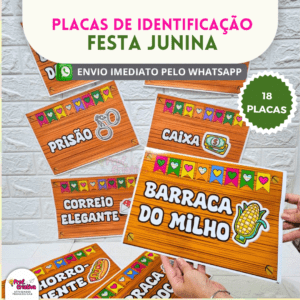 PLAQUINHAS DE IDENTIFICAÇÃO - FESTA JUNINA