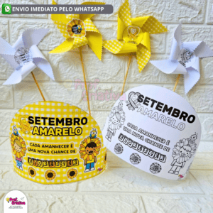 KIT CATA-VENTO E COROA - SETEMBRO AMARELO