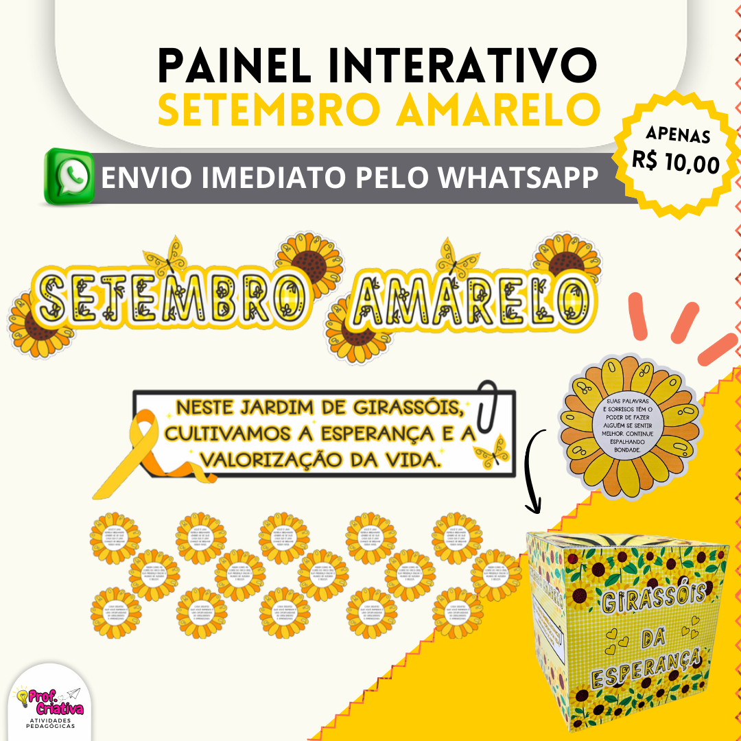 JARDIM DE GIRASSÓIS - ESPELHO/MURAL - SETEMBRO AMARELO
