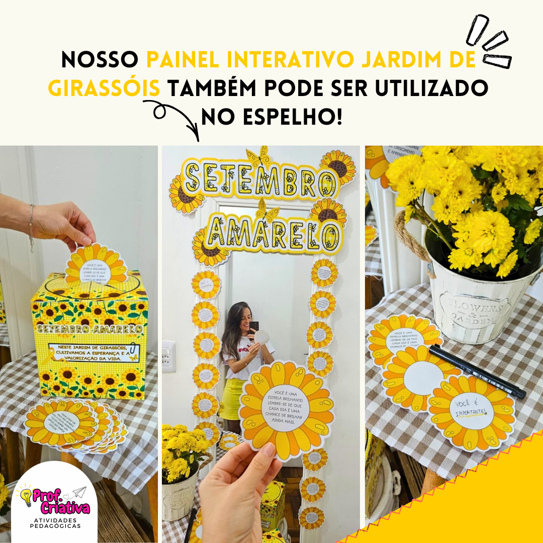 JARDIM DE GIRASSÓIS - ESPELHO/MURAL - SETEMBRO AMARELO - Imagem 2