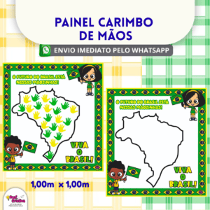 PAINEL CARIMBO DE MÃOS - VIVA O BRASIL