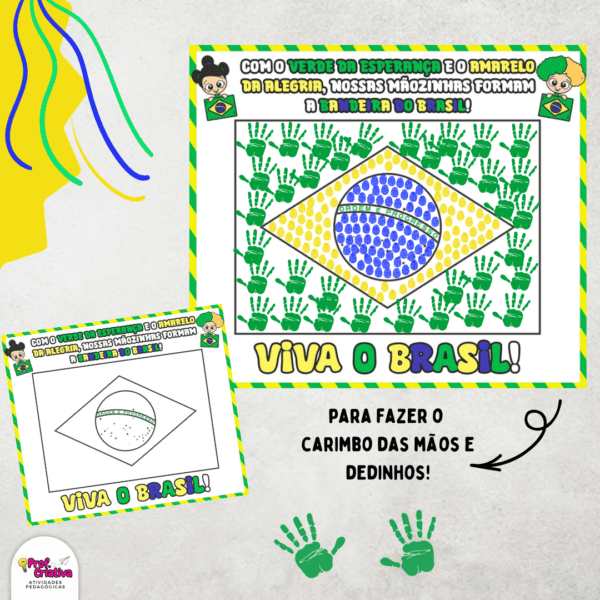 PAINEL CARIMBO DE MÃOS – DIA DA BANDEIRA - Imagem 2