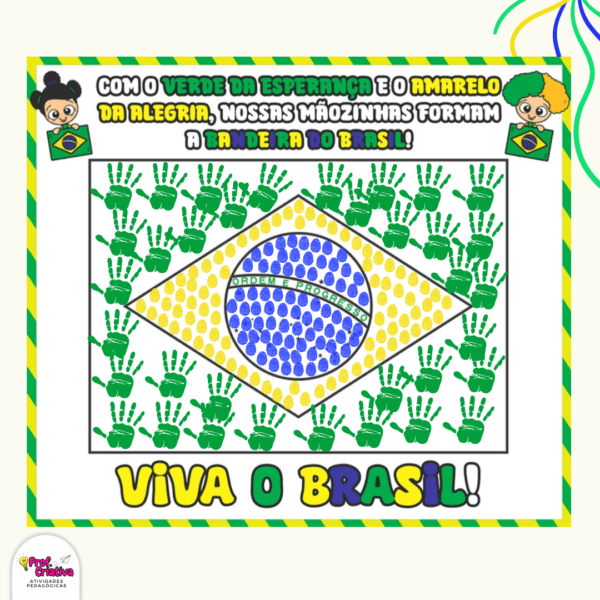 PAINEL CARIMBO DE MÃOS – DIA DA BANDEIRA - Imagem 3