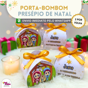 PORTA-BOMBOM PRESÉPIO DE NATAL