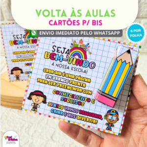CARTÕES PARA BIS - VOLTA ÀS AULAS
