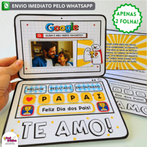 CARTÃO NOTEBOOK – DIA DOS PAIS | MEU HERÓI FAVORITO